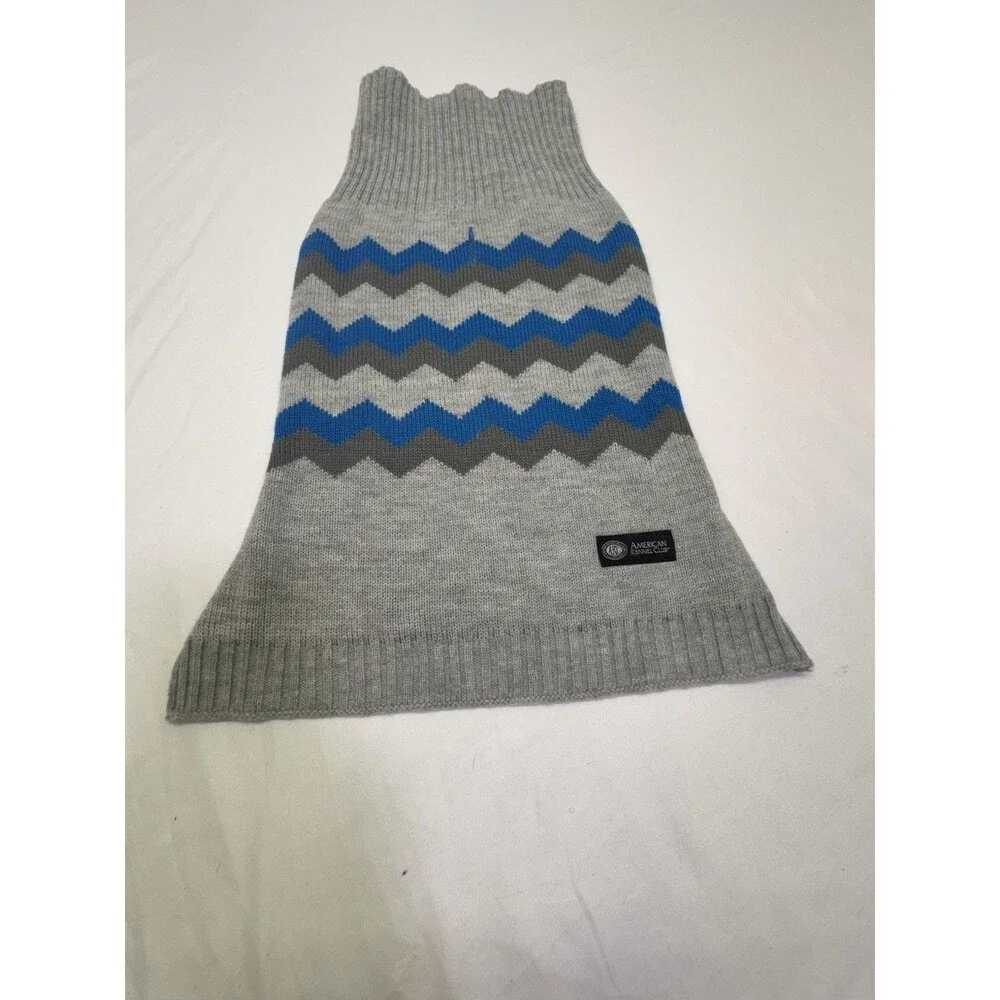 Medium Size‎ Dog Sweater Akc Kennel Club Blue Aztec Western Stripe Preppy